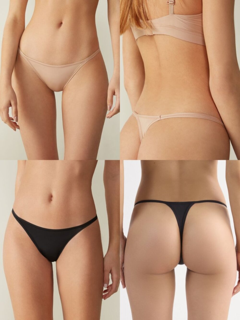 4x NWT Intimissimi thongs, Large, black and beige